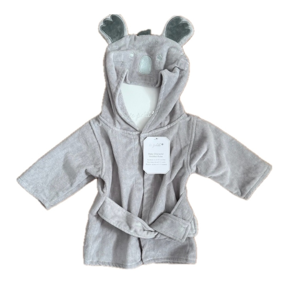 Le Petit Baby Robe W/Koala Hood Detail